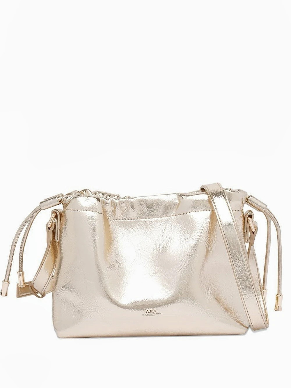 A.P.C. Ninon Drawstring Bag Metallic Gold Crossbody